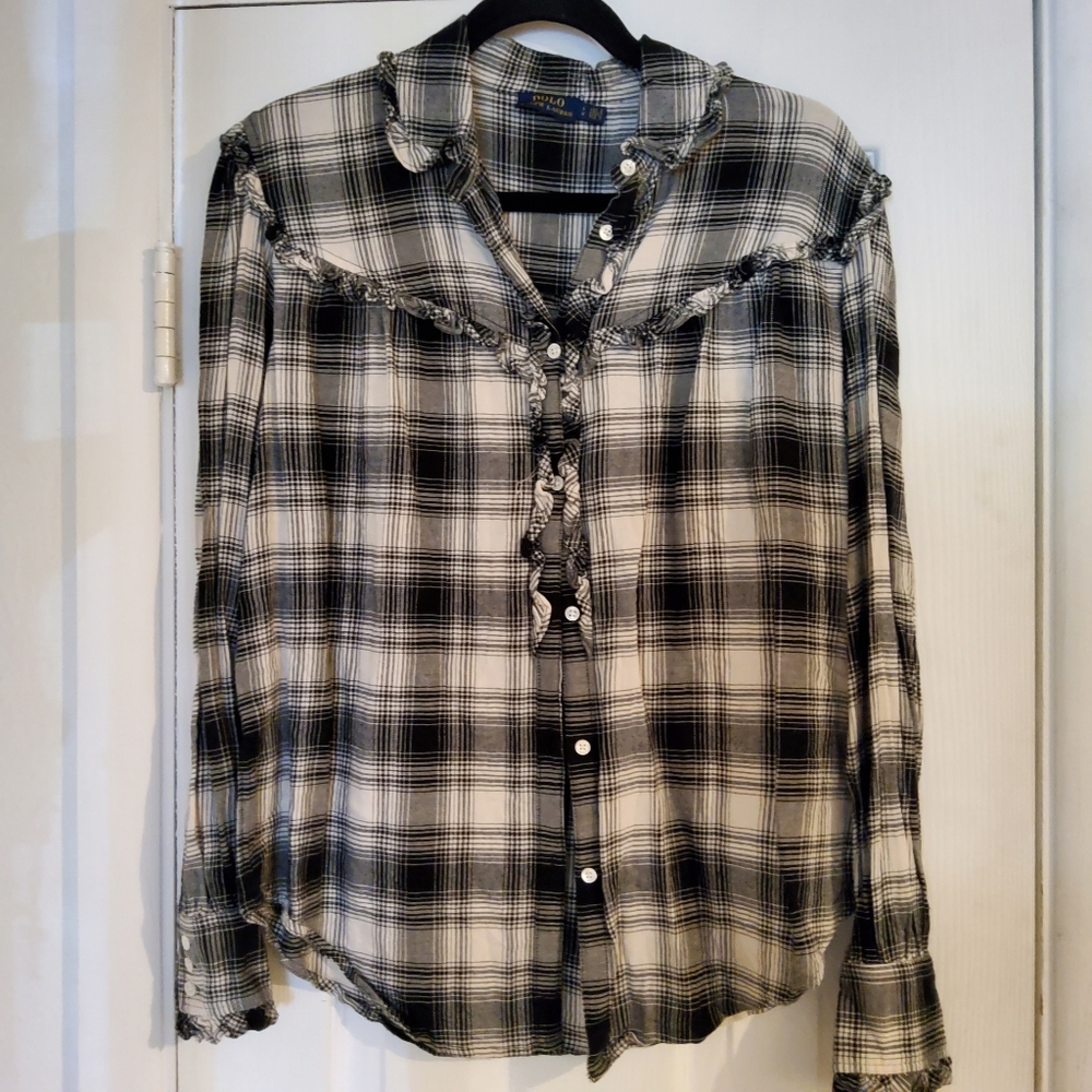 Polo by Ralph Lauren Black and White Casual Button Down Shirt